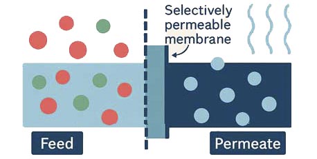 Pervapouration – separation by selectively permeable membranes